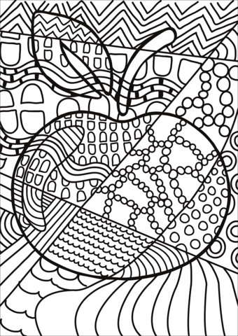 Pop Art Apple Coloring Page